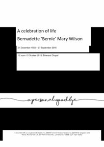 Bernadette Wilson Tribute Archive