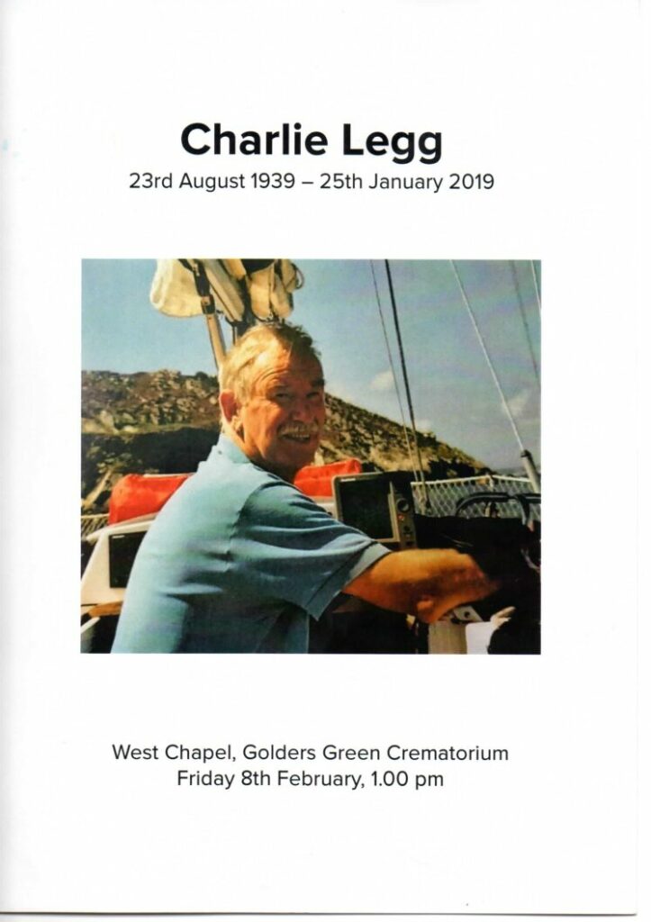 Charles 'Charlie' Legg Order of Service