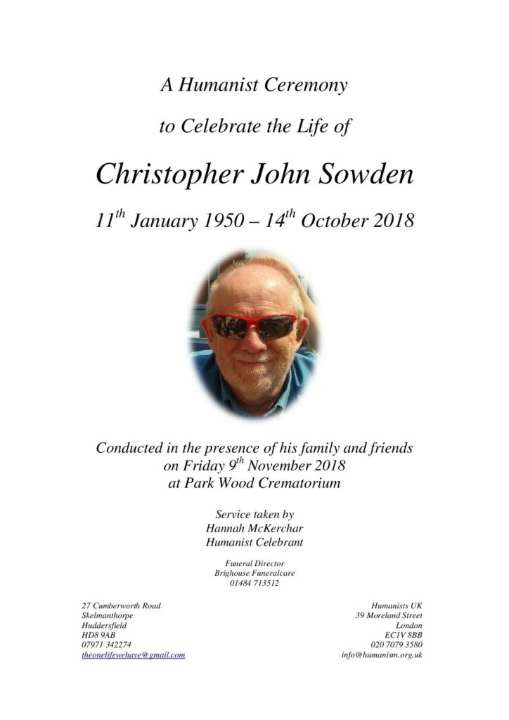 Christopher John Sowden Archive Tribute