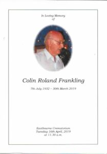 Colin Frankling Order of Service