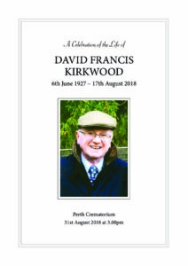 David Kirkwood Order of Service