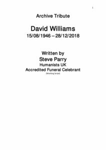 David Williams Archive Tribute