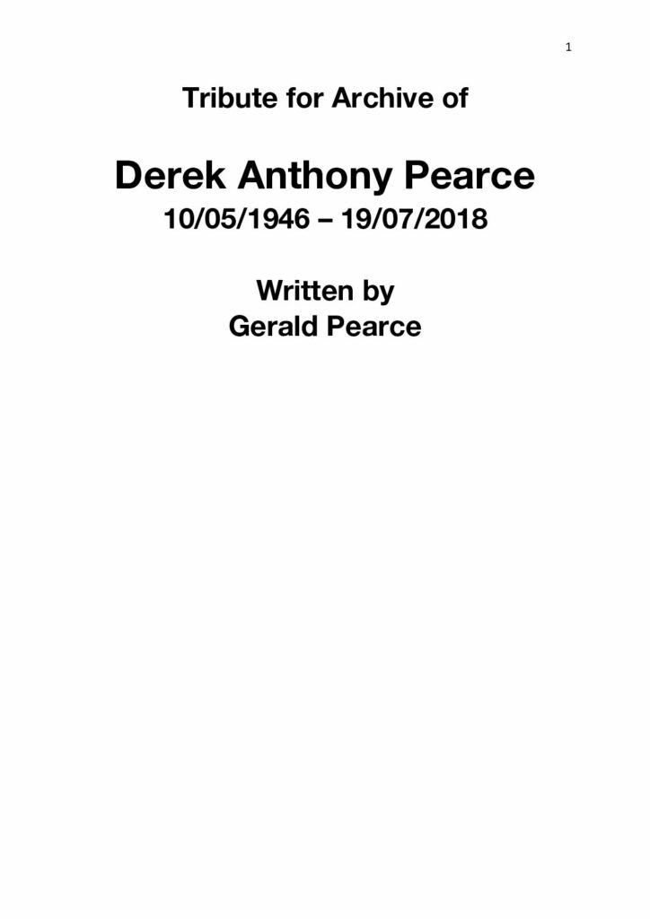 Derek Pearce Archive Tribute
