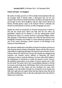 Dorothy Easty Archive Tribute