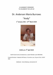 Dr Andersen Maria Burrows Archive Tribute