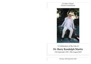 Dr Barry Martin Order of Service