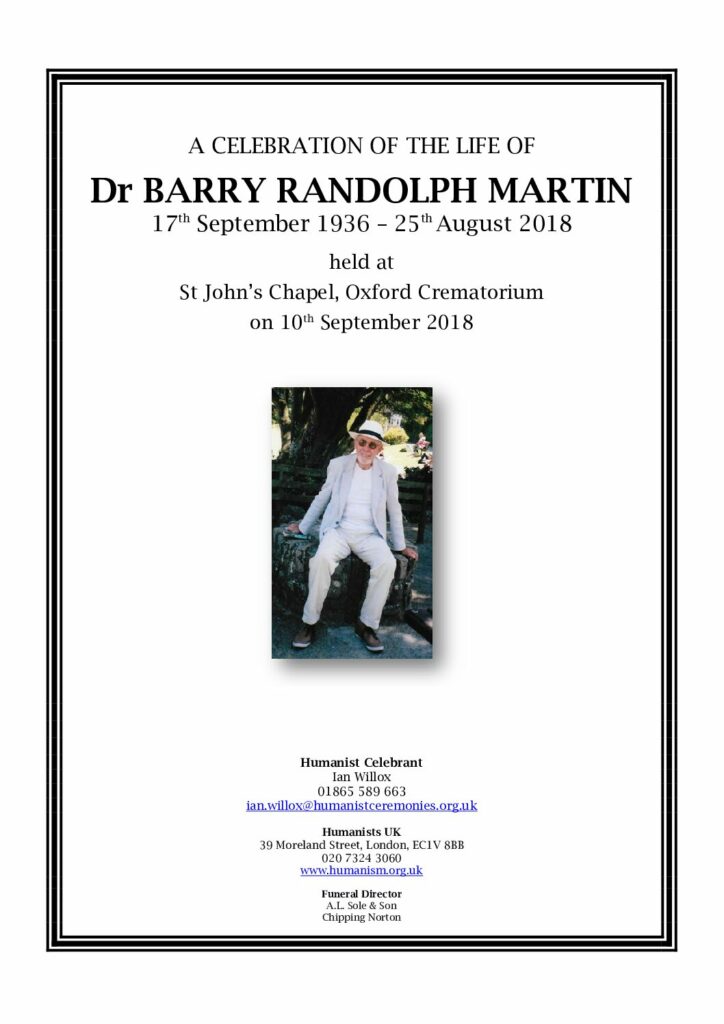 Dr Barry Martin Presentation Script