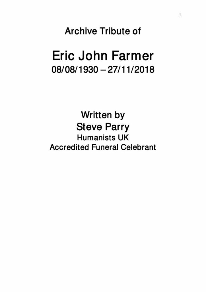 Eric Farmer Archive Tribute