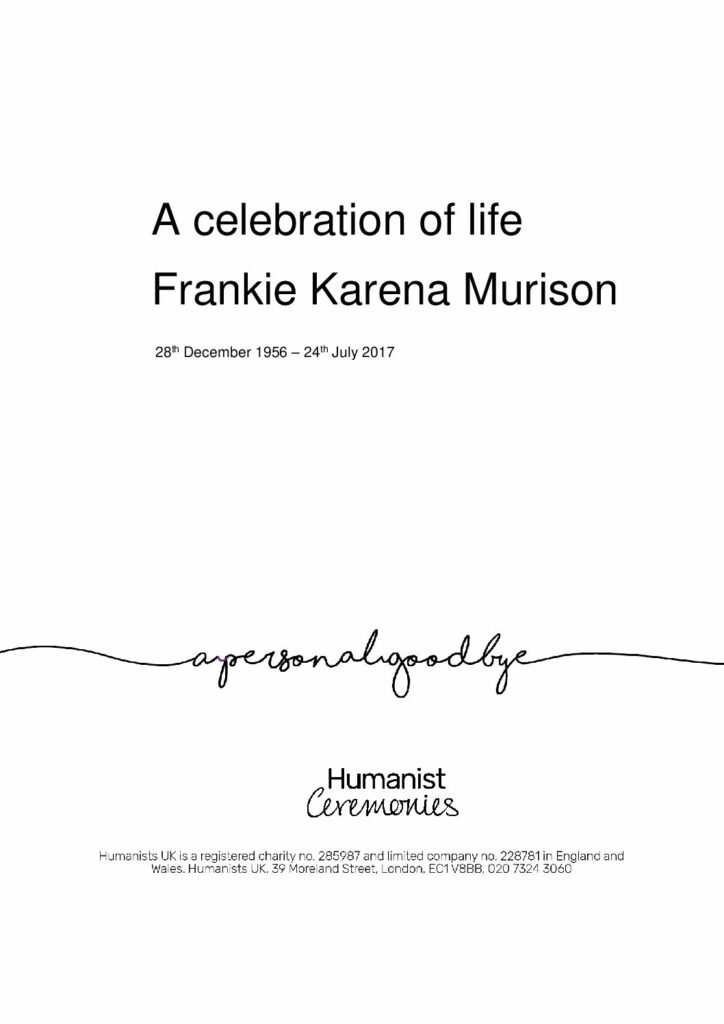 Frankie Karena Murison Tribute Archive