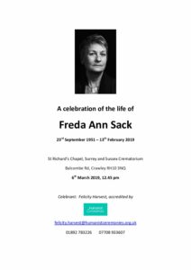 Freda Sack Archive Tribute