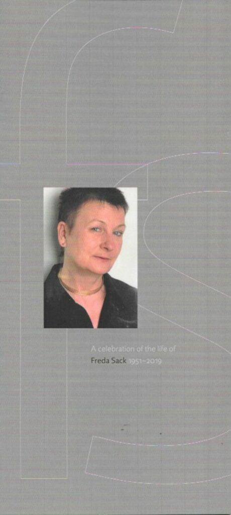 Freda Sack Order of Service