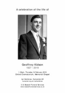 Geoffrey Kidson Archive Tribute