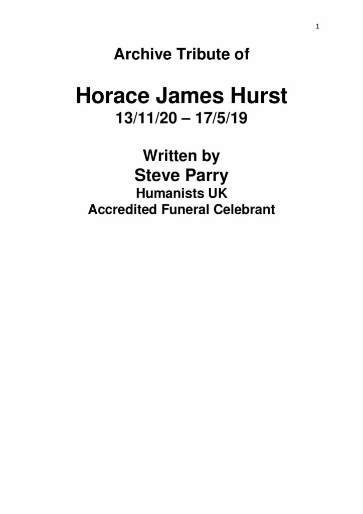 HFTA 208 Horace Hurst Archive Tribute