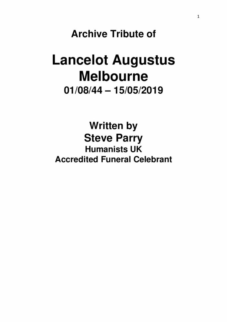 HFTA 209 Lancelot 'Larry' Melbourne Archive Tribute