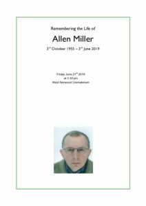 HFTA 216 Allen Miller Order of Service