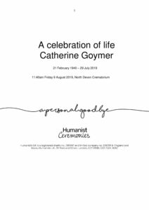 HFTA 217 Catherine Goymer Archive Tribute