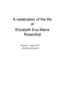HFTA 222 Elizabeth Rosenthal Archive Tribute