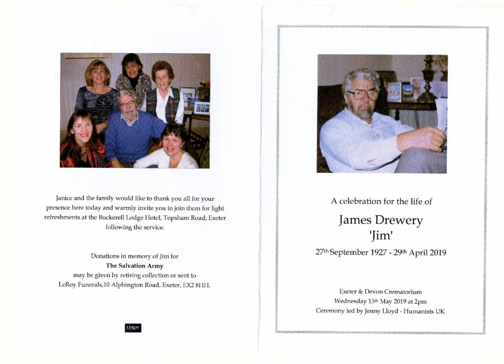 James Drewery Order of Service