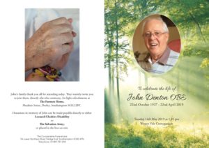 John Denton Order of Service