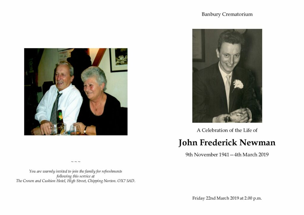 John Newman Order of Service