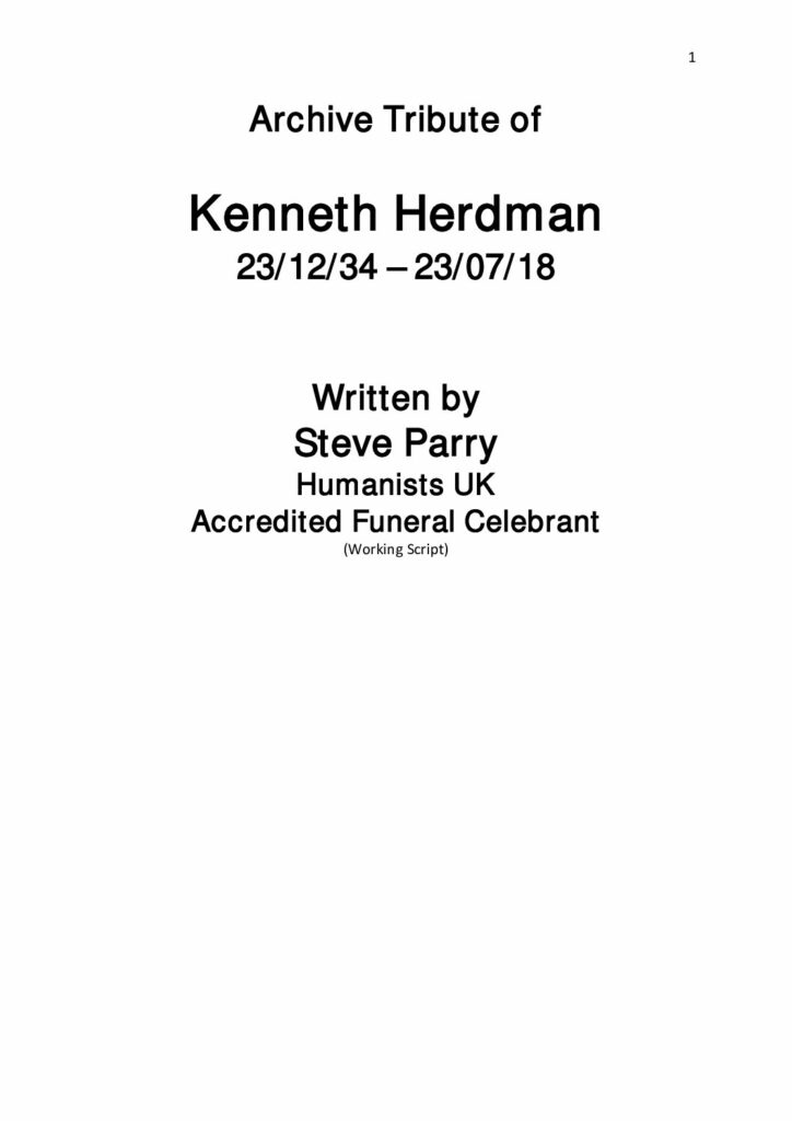 Kenneth Herdman Archive Tribute