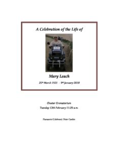 Mary Leach Archive Tribute