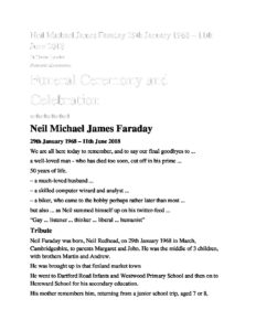 Neil Faraday Tribute