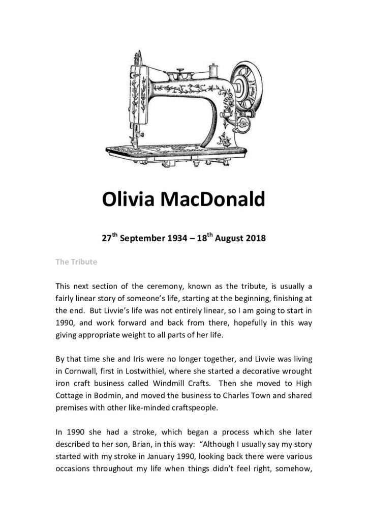 Olivia MacDonald Archive Tribute