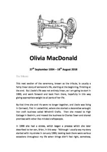 Olivia MacDonald Archive Tribute