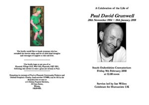 Paul Grunwell Order of Service