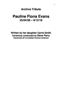 Pauline Evans Archive Tribute