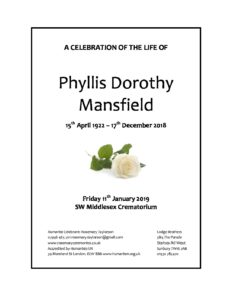 Phyllis Mansfield Archive Tribute