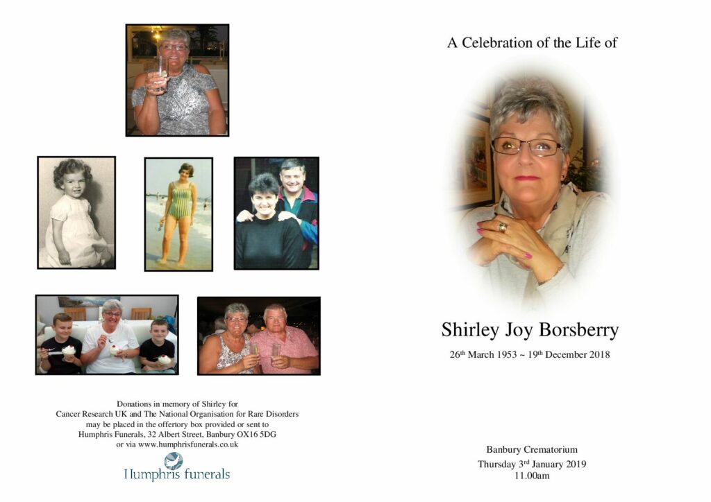 Shirley Borsberry Order of Service