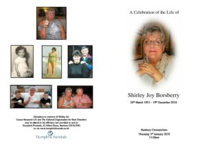 Shirley Borsberry Order of Service