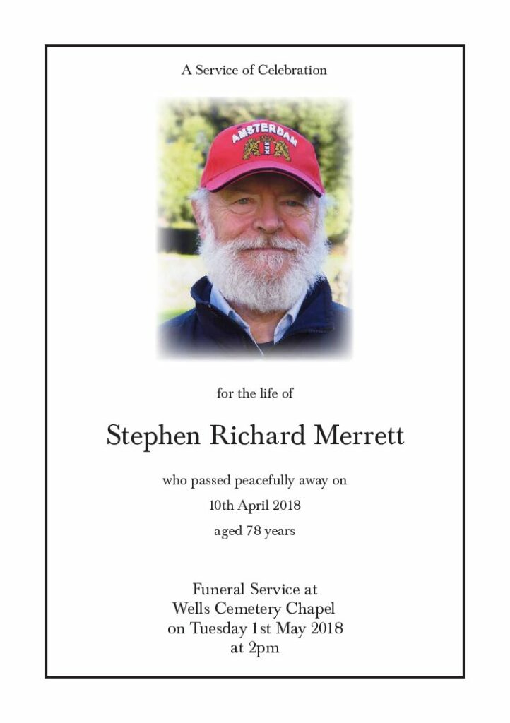 Stephen Merrett Order of Service