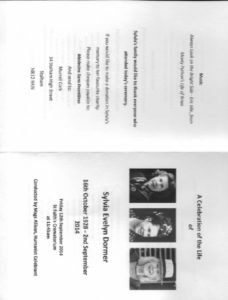 Sylvia Dormer Order of Service 1