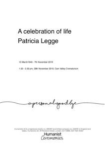 Corrected Archive submission Patricia Legge