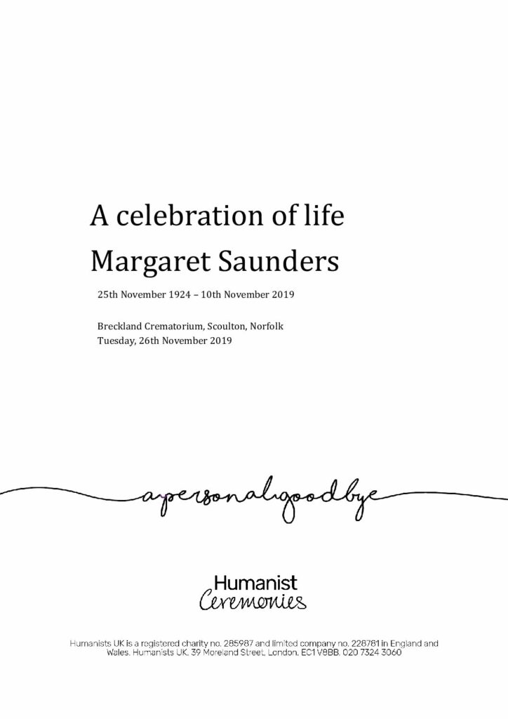 Margaret Saunders Tribute Archive