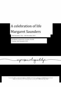 Margaret Saunders Tribute Archive