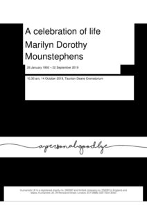 Marilyn Dorothy Mountstephens tribute for Humanist archive