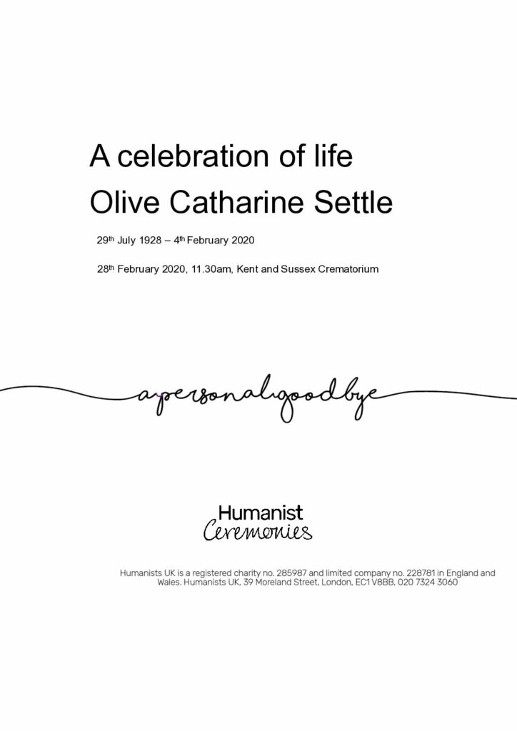 Olive Catherine Settle Tribute Archive