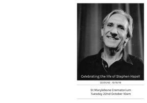 Stephen Hazell - order of service