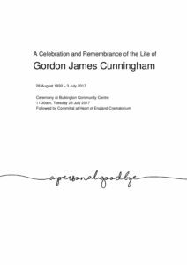 Gordon Cunningham Tribute 2017