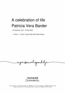 Patricia Vera Barder Tribute Archive