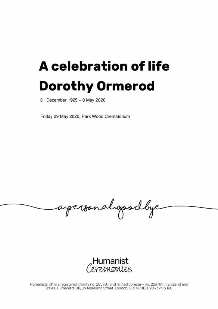 Dorothy Ormerod Tribute Archive
