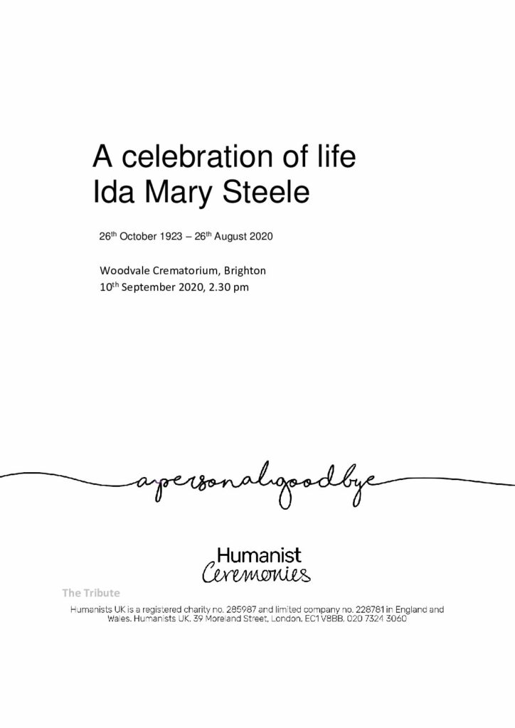 Ida Mary Steele Tribute Archive