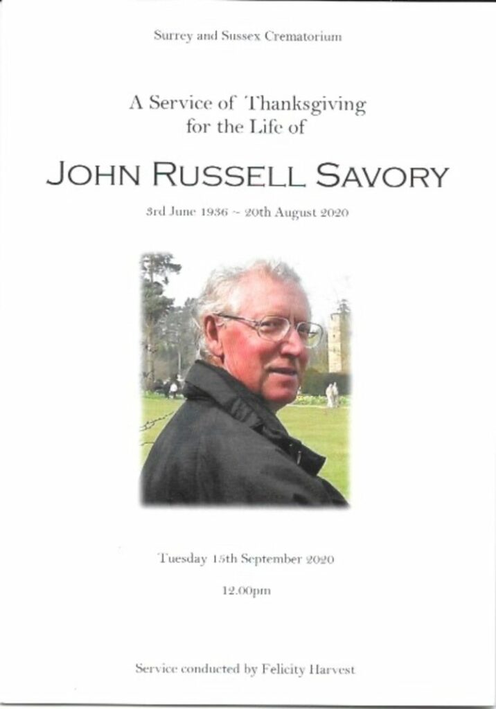 John Russell Savory Order of Service