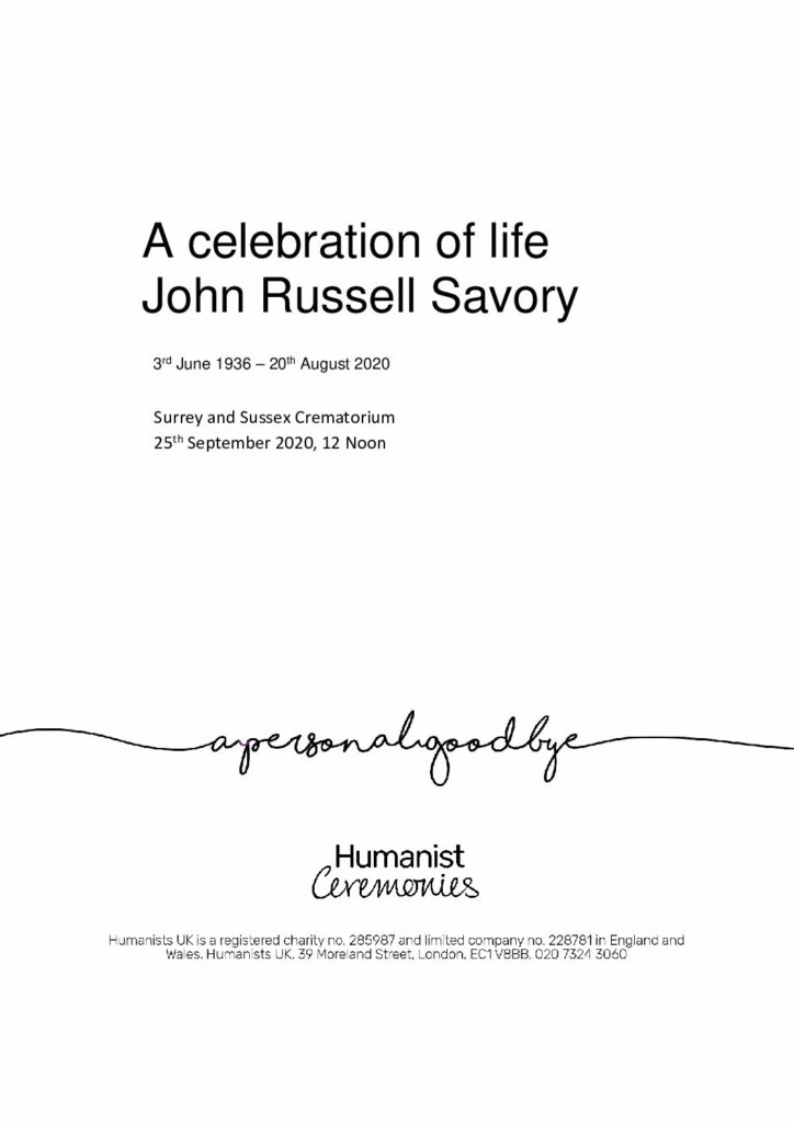 John Russell Savory Tribute Archive