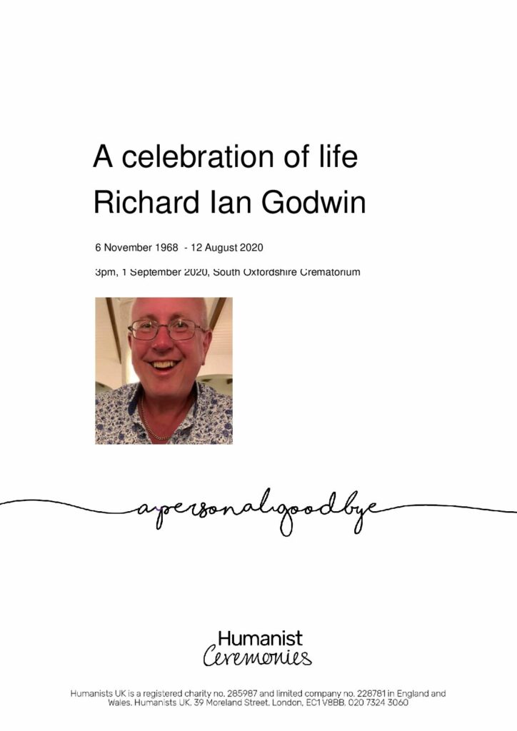 Richard Godwin Humanists UK archive tribute 1 September 2020