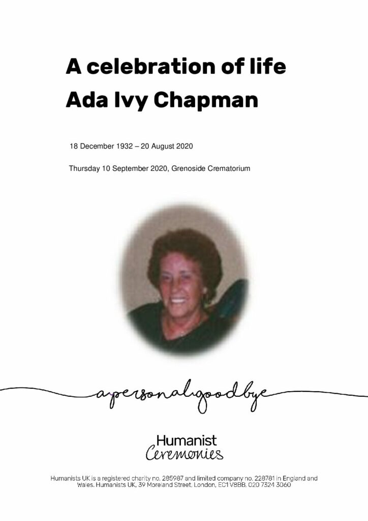 Ada Ivy Chapman Tribute Archive